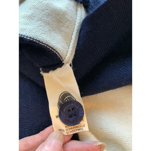 Rodier Paris vintage womens cardigan/ jacket navy white wide stripe - Picture 6 of 11
